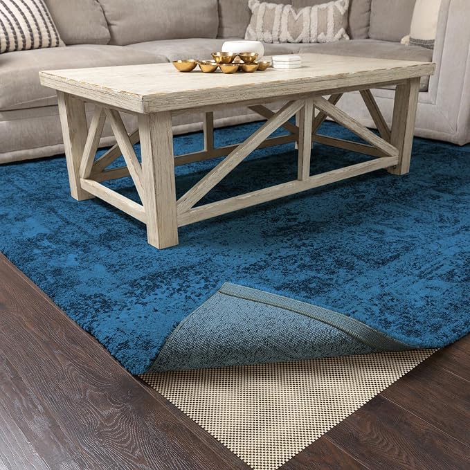 Veken 8x10 Ft Rug Pad Gripper for Hardwood Floors, Non Slip Khaki Rug Pads for Area Rugs, Thick Rug Grippers for Tile Floors, Under Carpet Anti Skid Mat, Keep Your Rugs Safe and in Place