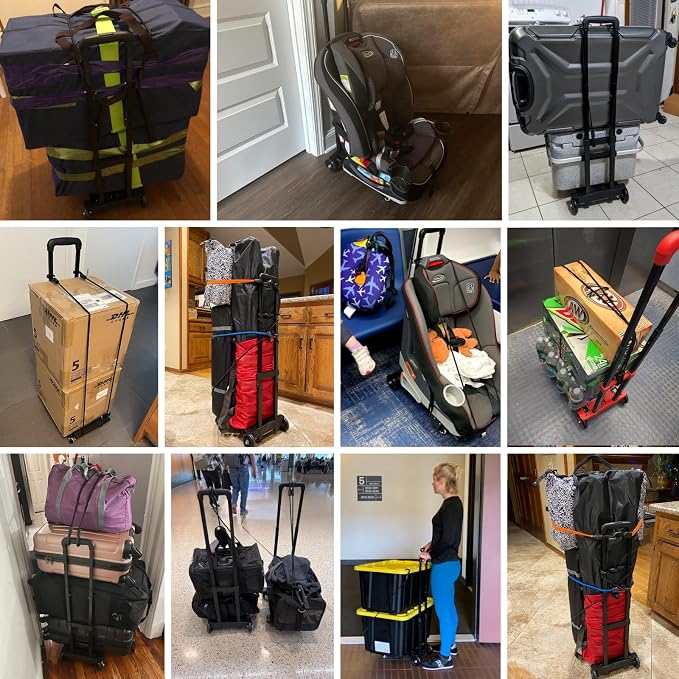 KEDSUM Folding Hand Truck, 290 lbs Dolly Cart with Wheels, Collapsible Hand Truck Dolly, Foladable Utility Cart Lightweight and Portable Luggage Cart for Airport Travel, Moving and Office Use, Yellow