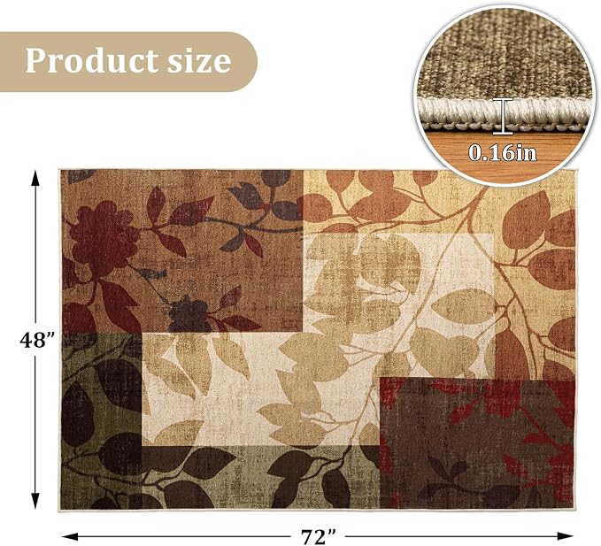 Office Chair Mat for Hardwood Floor, 72"x48" Easy Glide Computer Desk Mat Protector for Rolling Chair Under Desk Rug Nonslip Backing, Machine Wash, (Modern)