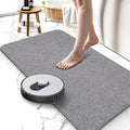 Upgraded Bath Mat 24x48Inch, Thin Bath Mats Rugs with Rubber Backing Non-Slip, Absorbent,Quick Dry Machine Washable, Home Decor Accessories Cozy Cloth Bathroom Rugs fit Under Door/Sink/Tub/Shower-Gray