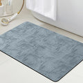 ACCUMTEK Non Slip Bath Mat, Thin Bathroom Rugs Fit Under Door, Quick Dry Bath Mats, Machine Washable Bath Rugs for Bathroom, Bathtub & Kitchen, Bathtub, Haze Blue/Marble/32 x20