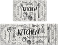 HEBE Kitchen Rugs Set of 2, Cushioned Anti Fatigue Kitchen Mats for Floor, Non Slip Waterproof Comfort Standing Desk Mat Carpet for Sink, Stove, Laundry Room