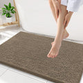 Smiry Luxury Chenille Bathroom Rugs 34x21, Extra Soft and Absorbent Shaggy Bath Mat, Machine Washable, Non-Slip Plush Carpet Runner for Tub, Shower, and Floor, Home Decor Accessories, Camel