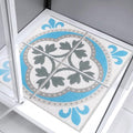 Square Shower Mat 32x32 Inch Non Slip Bath Mat for Inside Shower Loofah Shower Mat for Elderly Soft Textured Foot Massage Pad Bathroom Floor Mat for Wet Area, Without Suction Cups, Quick Drying