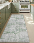 DEXI Kitchen Mats Cushioned Anti Fatigue, 23x59 Floor Padded Runner Rug Non Slip, Waterproof Standing Comfort Memory Foam for Front Sink Laundry, Green