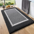 DEXI Bathroom Rugs 32x20, Absorbent Extra Soft Plush Microfiber Bath Mat for Bathroom, Non Slip Washable Bathmat Quick Dry for Shower Floor, Sink, Tub, Laundry Room, Dark Grey