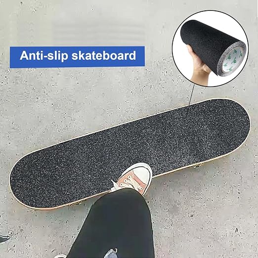 BOMEI PACK Anti Slip Tape, Black 12 Inch x 16.5Ft Grip Tape for Stairs Outdoor/Indoor, Waterproof Non Skid Roll for Stair Treads Non Slip, High Traction Abrasive Adhesive Stair Steps