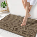 Smiry Bathroom Rugs Mat 32x20, Extra Soft Absorbent Chenille Bath Rugs, Non Slip Rubber Backing Machine Washable Quick Dry Bath Mats for Bathroom Floor, Tub, Shower, Home Decor Accessories, Camel