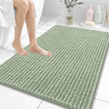 OLANLY Bathroom Rug Mat 40x32, Thick Soft and Absorbent Chenille Bath Mat, Non-Slip Rubber Backing, Machine Washable Quick Dry Bath Rugs for Tub Shower Floor, Home Decor Accessories, Sage Green