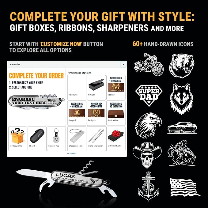 Small Pocket Knife 6 in 1 - Keychain Multitool - Compact Kids Pocket Knife with Bottle Opener, Can Opener, Corkscrew, Phillips Screwdriver - EDC Gift for Men, Women, Camping, Hiking, Travel - 5005