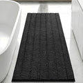 Bcoimo Long Bathroom Rug, Chenille Bath Runner with High Low Pile Design, Soft Absorbent Non Slip Bath Mat, Machine Washable Quick Dry Rug for Shower, Tub, Sink and Vanity