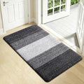 Kitinjoy Indoor Outdoor Door Mat, 34x21 Non-Slip Absorbent Dirt Trapper, Low-Profile Washable Inside Entrance Front Floor Mat, Sturdy Soft Entry Doormats for Entryway, Grey
