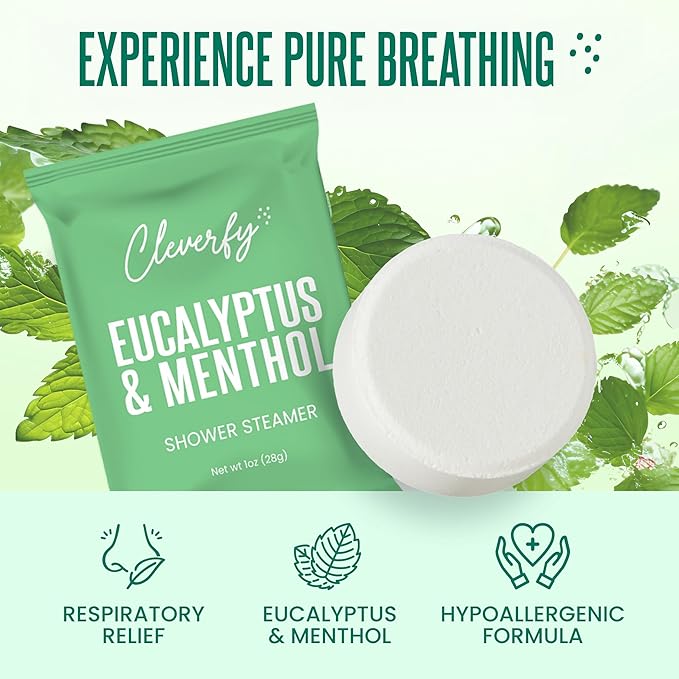 Cleverfy Eucalyptus Shower Steamers Aromatherapy - Birthday Gifts for Women, Mom, Wife, Grandma, Her, Best Friend, Daughter, Sister, Teens & Girlfriend - 18 Tablets