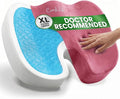 ComfiLife Extra Large Gel & Memory Foam Seat Cushion - Doctor Recommended Office Chair Cushion, Car Seat Cushion - Back & Sciatica Pain Relief - Wide Seat Cushion for Big & Tall (Pink)