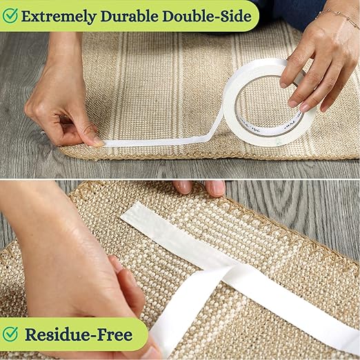 Mr. Pen Double Sided Carpet Tape - 0.7 inch x 10.9 Yard, Rug Gripper, Slip Stopper for Wood Floors