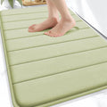 OLANLY Memory Foam Bath Mat 30x20, Super Soft Absorbent Bathroom Rugs, Quick Dry, Machine Washable Shower Floor Rugs, Bathmat Carpet, Bathroom Home Decor Accessories, Vanilla
