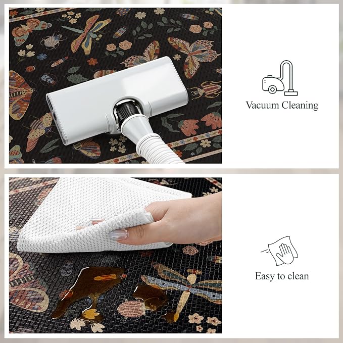 LEEVAN Anti Fatigue Mats for Kitchen Floor Non-Slip, Cushioned Kitchen Mats for Floor 2 Piece, Black Memory Foam Kitchen Mat Set, Waterproof Ergonomic Standing Mat for Bar, Office,Desk, Laundry