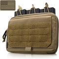WYNEX Molle Admin Pouch of Kangaroo Style, Tactical Utility Tool Pouch with Mag/Zipper Strip Insert Modular EDC Medical Bag Organizer Attachment Patch Included