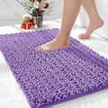 Bathroom Rugs Non Slip Washable 36x24, Extra Thick Soft Chenille Absorbent Bath Mat, High Density Barrier Non Slip Backing, Quick Dry Plush Shaggy Floor Carpet for Tub&Shower, Purple