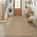 KOZYFLY Runners for Hallways 3x8 ft Washable Kitchen Runner Non Slip Rubber Backed Hall Runners Cotton Entryway Runner Rugs for Indoor Backdoor Bedroom Kitchen, Orange Beige/Tan/Brown