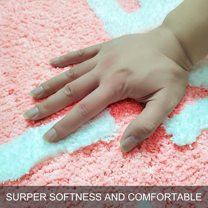 Get Naked Bath Mat, Cute Bedroom Rugs, Funny Pink Living Room Mat for Apartment Decor, Soft & Absorbent Plush Non-Slip Bottom Multi-Purpose Door Mat Home Carpets 31.5" x 20"