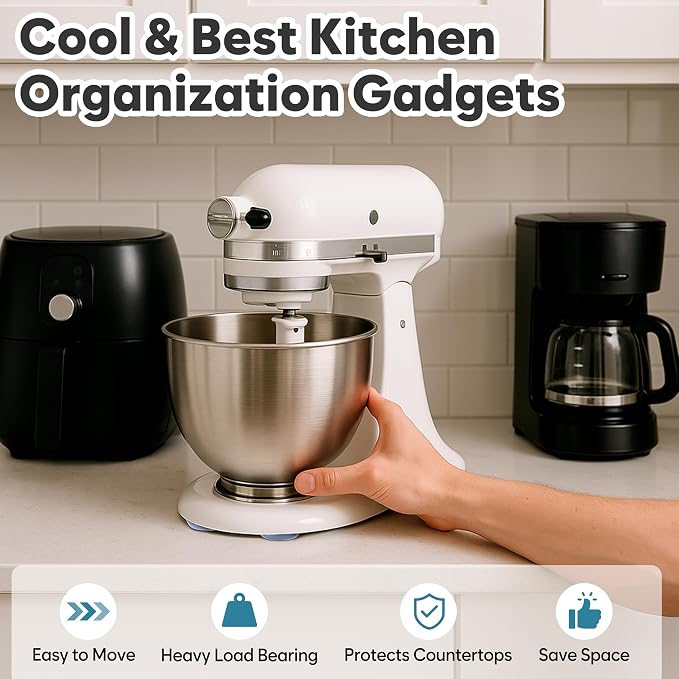 8PCS Appliance Sliders for Kitchen Grey,Self-Adhesive Small Kitchen Appliance Slider Hacks Easy to MovIing & Space Saving Must Have Gadgets Mixer Accessories for countertop