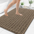 Smiry Bathroom Rugs Mat 50x30, Extra Soft Absorbent Chenille Bath Rugs, Non Slip Rubber Backing Machine Washable Quick Dry Bath Mats for Bathroom Floor, Tub, Shower, Home Decor Accessories, Camel