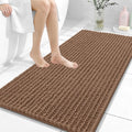 OLANLY Long Bathroom Rugs Runner 47x24, Thick Soft and Absorbent Chenille Bath Mat, Non-Slip, Machine Washable Quick Dry Bath Rugs for Tub Shower Floor, Home Decor Accessories, Mocha