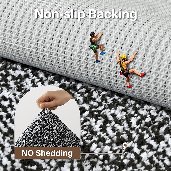 48x32 Large Bathroom Rugs Washable Non Slip, Black Bath Mat for Bathroom Floor Tub, Soft Absorbent Quick Dry Mats for Shower, Bathtub,Home Decor