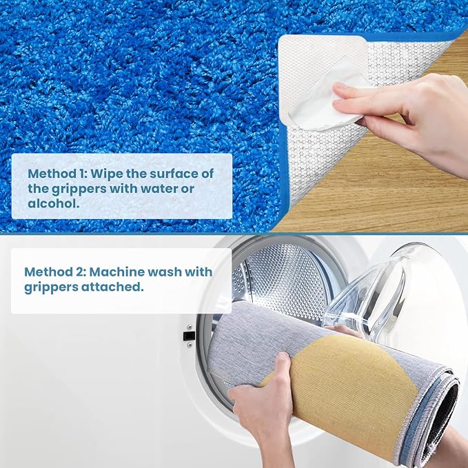Lancord Rug Tape Large, Double Sided Adhesive Rug Pad Grippers (New Tech), Reusable Carpet Tape Non Slip Rug Pads for Hardwood Floors & Tiles, Anti Slip Rug Grips for Area Rugs to Keep Rug in Place