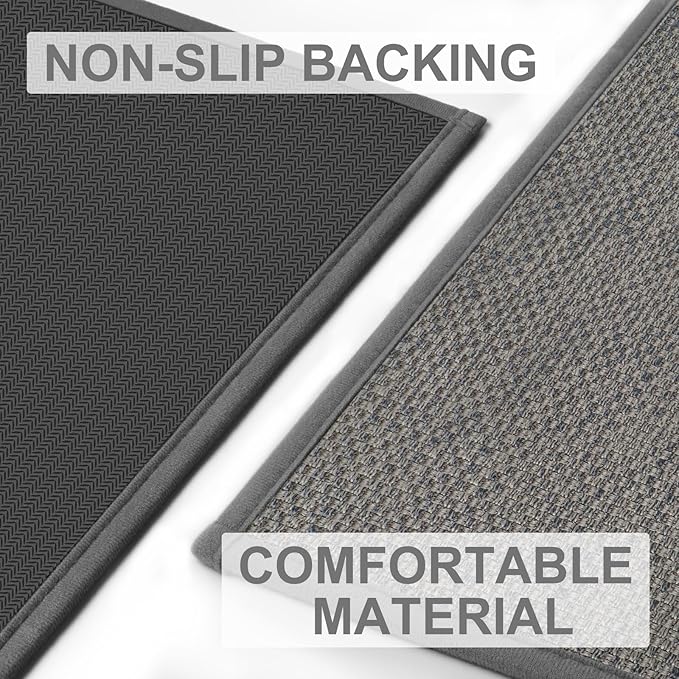 LEKEEPGO Door Mat 32"x47", Non Slip Door Mat Indoor Entrance, Rubber Backing Front Indoor Door mats Washable Absorbent Low-Profile Entryway Entry Resist Dirt Inside Door Mats, Light Grey