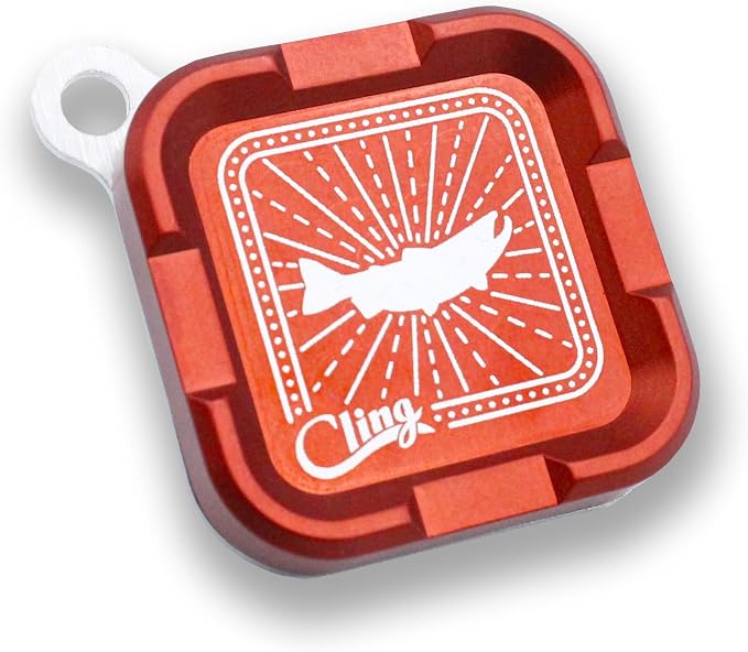 Cling Fishing Products Mag Grab® Mini – Compact Magnetic Fly Holder/Fly Patch & Organizer for Fly Fishing Vest, hat, Waders and Fishing Packs (Center of Attention, Orange)