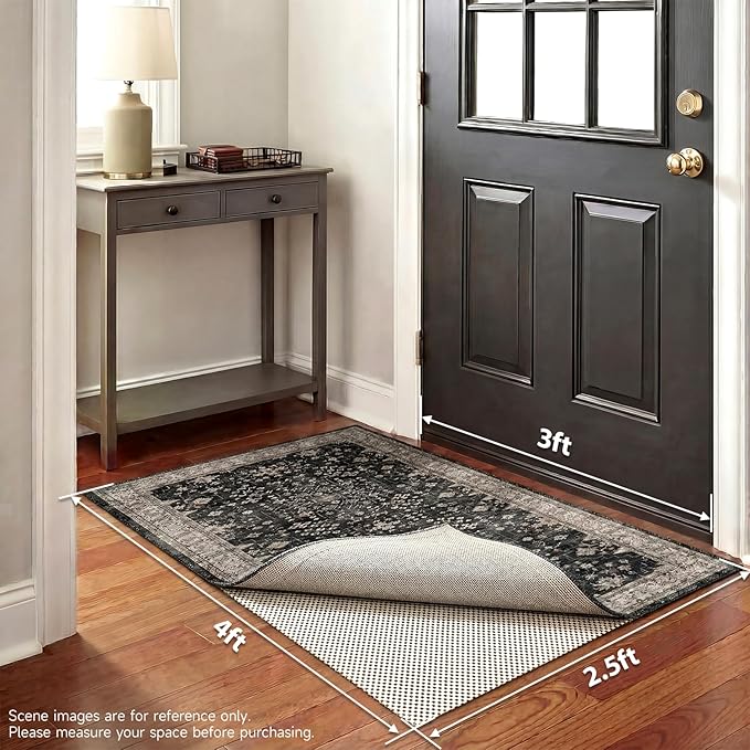 Veken Runner Rug Pad Gripper for Hardwood Floors, Non Slip Rug Pads for Area Rugs, Thick Rug Grippers for Tile Floors, Under Carpet Anti Skid Mat, Keep Your Rugs Safe and in Place, 2.5x4 Ft