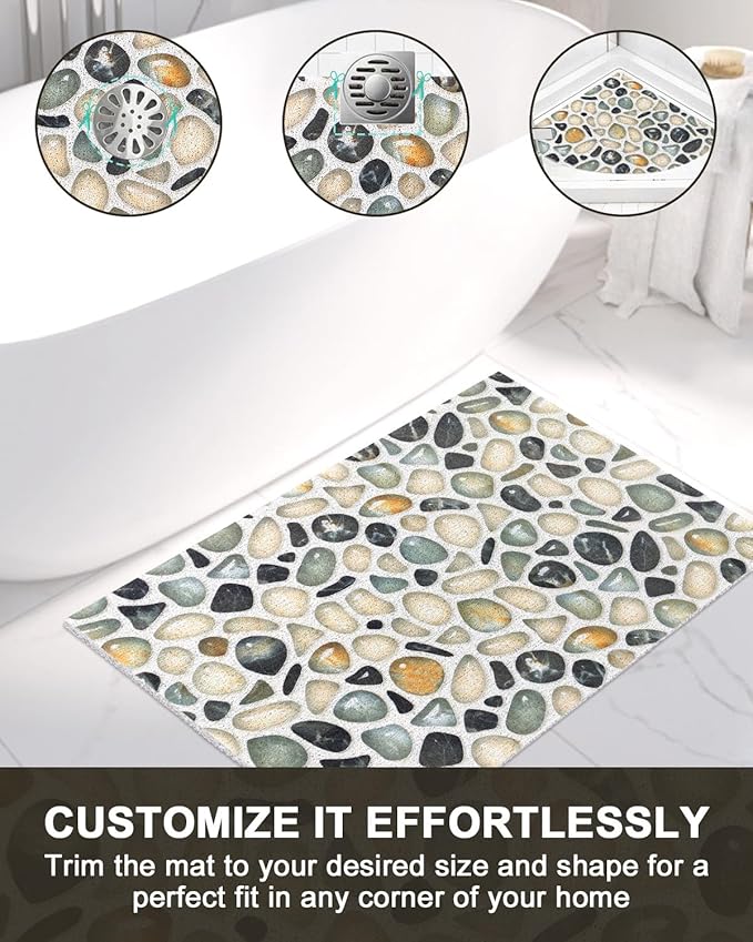 Shower Mat Non Slip - Quick Drying Anti Slip Shower Mats for Inside Shower, Soft PVC Loofah Foot Scrubber Mat, Extra Large Bath Mat for Shower, Tub, Bathroom, Floor, Kitchen, Home, Pool, Hotel