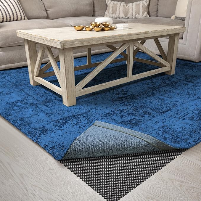 Veken 6x9 Ft Rug Pad Gripper for Hardwood Floors, Non Slip Black Rug Pads for Area Rugs, Thick Rug Grippers for Tile Floors, Under Carpet Anti Skid Mat, Keep Your Rugs Safe and in Place