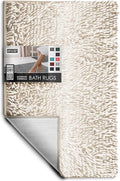Hearth & Harbor Bathroom Rugs, Chenille Bath Mat - Machine Washable Bath Mats for Bathroom Non-Slip Backing Rubber, Quick Dry Bathroom Mat, 20 x 32 - Ombre Beige