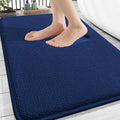 OLANLY Thick Memory Foam Bath Mat Rug 32x20, Extra Soft Absorbent Bathroom Rug, Quick Dry Bath Mats, Non-Slip, Machine Washable Carpet for Bathroom, Tub and Shower, Home Decor Accessories, Navy