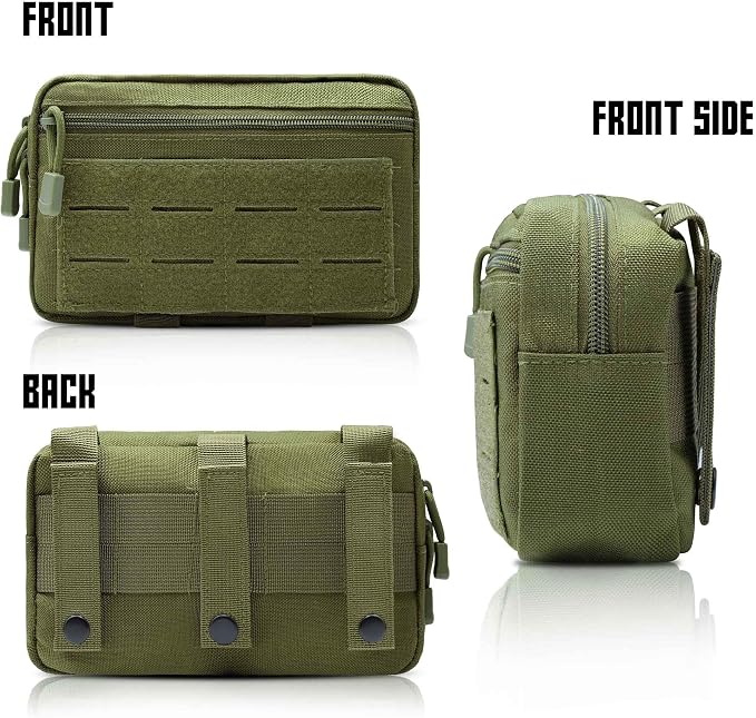 2 Pack 1000D Laser Cut Molle Pouches - Tactical Compact Water-Resistant Utility Admin Pouch for Vest Backpack Duty Belt Tactical Vests
