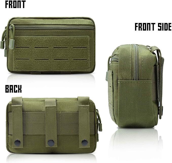 2 Pack 1000D Laser Cut Molle Pouches - Tactical Compact Water-Resistant Utility Admin Pouch for Vest Backpack Duty Belt Tactical Vests