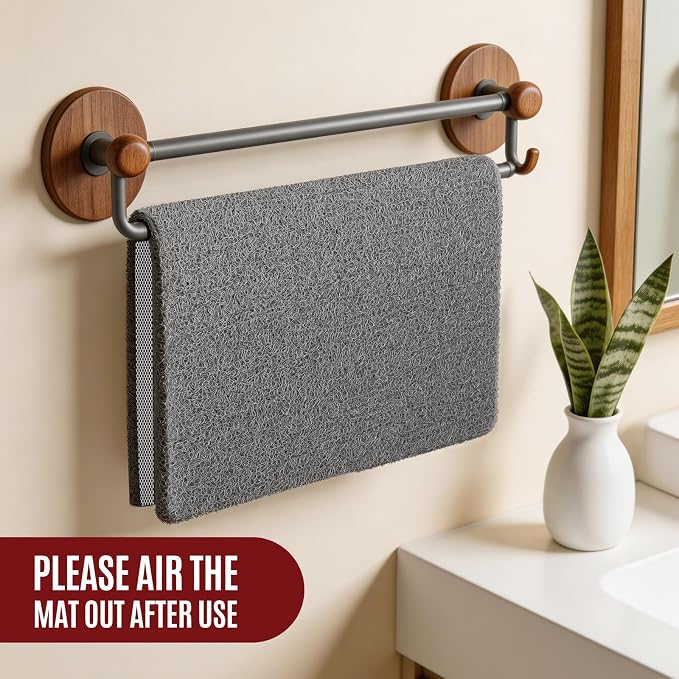 Joyhalo Shower Mat Bathtub Mat Non Slip, Bathmats Non Slip, Quick Drying Foot Scrubber Loofah Mats for Shower, Tub, Bathroom, Home, 32x24inch, Grey