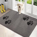 PURRUGS Dirt Trapping Door Mat 32" x 47", Non-Skid/Slip Machine Washable Microfiber Entrance Rug, Shoes Scraper, Dog Doormat, Super Absorbent Floor Mat for Muddy Wet Shoes and Paws, Light Grey