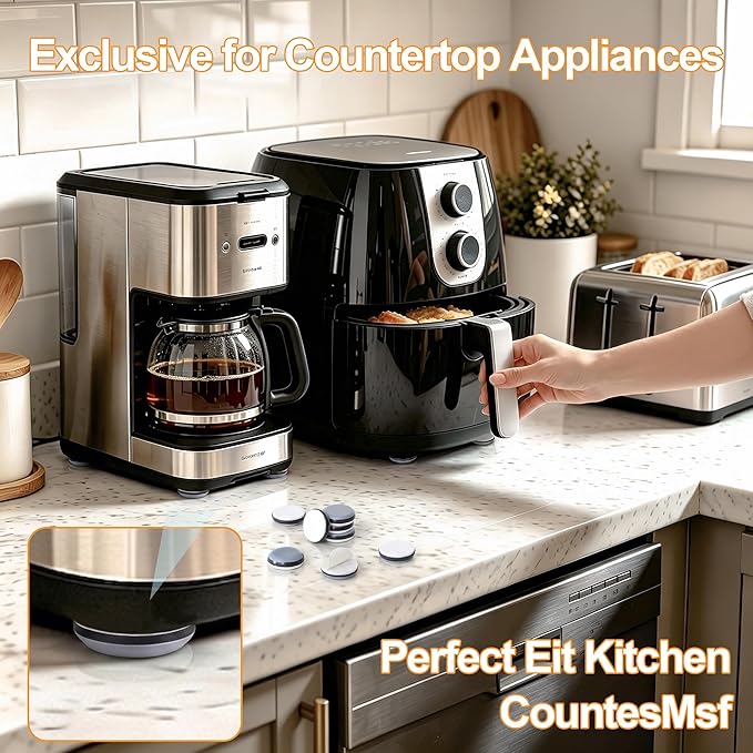 Appliance Sliders for Kitchen 24 PCS Self-Adhesive Small Kitchen Finds Appliance Slider Hacks Easy to MovIing & Space Saving Must Have Home Gadgets Mixer Accessories for Countertop