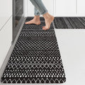 KIMODE Anti Fatigue Mats for Kitchen Floor 17"x47"+17"x29", Black Boho Distressed Kitchen Rugs Sets of 2, Cushioned Kitchen Floor Mats, Non Slip Standing Mats for Sink Laundry Room Decor Office Desk