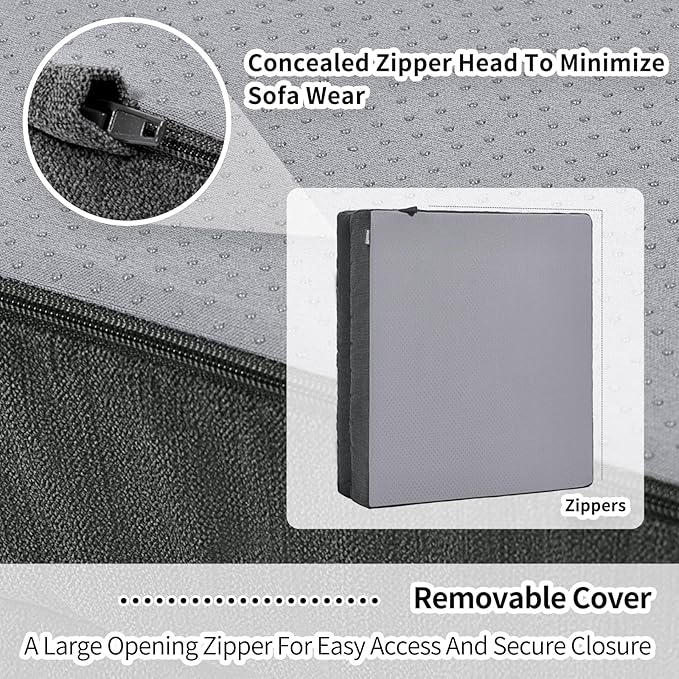 Recliner Cushions for Elderly, 20x20x4 Inch Thick Chair Cushion for Shorter Users Patent Design Soft Tufted Dual Layer Booster Seat Cushions for Seniors Recliner Risers Gray 1P