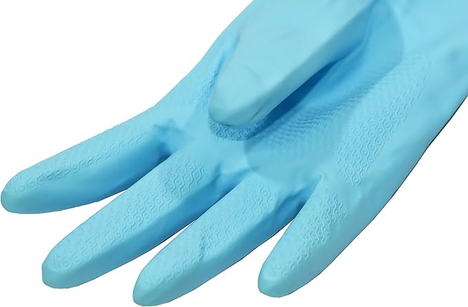 Household Gloves Latex-Free, 15" Long Cuff, Soft Lining, Adjustable Strap, Multi-Layer Protection, Flexible, Comfortable, Chemical-Resistant, Reusable for Cleaning, Dishwashing, 4 Pair Large
