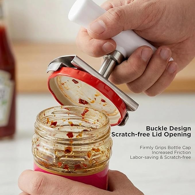 2Pcs Adjustable Jar Opener, Stainless Steel Labor-Saving Can Opener for Weak Hands Seniors, Universal Bottle Lid Gripper Tool for All Size Jars & Bottles