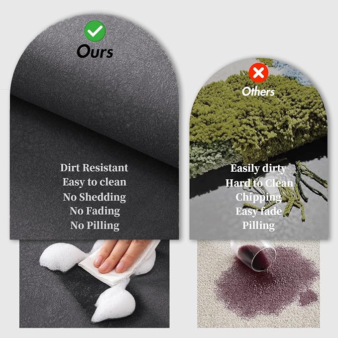 2 Piece Bathroom Rugs Mat Set - Quick Dry Diatomaceous Earth Bath Mat for Bathroom Non-Slip Bath Rug with Rubber Backing, Absorbent Bath Mats Thin Bath Floor Mat, 15.7x23.6+15.7x47.2 Inch, Dark Grey