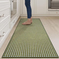 YDKGL Long Kitchen Runner Rugs Kitchen Mat Non Slip Washable, Super Absorbent Soft Chenille Braided Kitchen Mats for Floor, Rubber Backing Kitchen Floor Sink Standing Mat, Easy Clean, Green 24"x71"