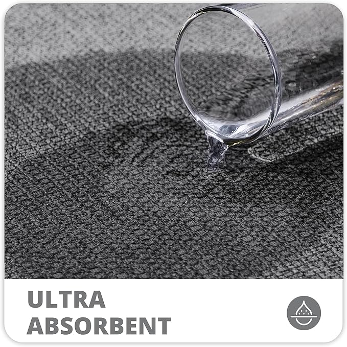 Bosap Bathroom Rugs Set 2 Pieces,Thin Bathroom Mats,Toilet Rugs,Quick Dry,Non-Slip,Machine Washable,Low Pile,Absorbent Bath Mats,Shower,Sink,Home Decor Accessories.Dark Grey,1'5"x2'3"+1'8"x2" U Shape