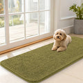 OLANLY Dog Door Mat for Muddy Paws 47x20, Absorbs Moisture and Dirt, Absorbent Non-Slip Washable Doormat, Quick Dry Chenille Mud Mat, Entry Indoor Entryway Carpet for Inside Floor, Willow Green